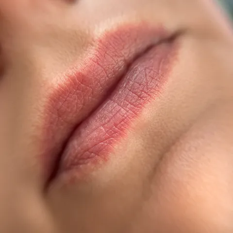 Labios: color y contorno · antes