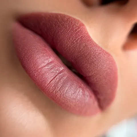 Labios: color y contorno · recién hecho